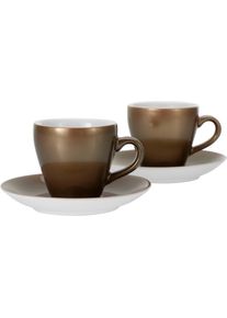 Espressotasse Creatable "Golden Days", wei&szlig; (gold, wei&szlig;), 100ml, 4 Stk., Steinzeug, Trinkgef&auml;&szlig;e, Espressotasse, 4-teilig, inkl. Untertasse