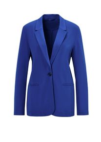 Jackenblazer GOLDNER "Kurzgr&ouml;&szlig;e Damenblazer mit Reverskragen und Paspeltaschen", Damen, Gr. 25, gr&uuml;n (royalblau), Obermaterial: 48% Polyamid PA. 40% Viskose CV. 12% Elasthan EL., Gerade, Blazer Jackenblazer, mit formgebenden Teilungsn&auml;hte