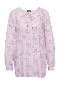 Druckbluse GOLDNER "Kurzgr&ouml;&szlig;e Druckbluse aus feinf&auml;diger Baumwoll-Qualit&auml;t", Damen, Gr. 20, wei&szlig; (perlwei&szlig;, gemustert), Obermaterial: 100% Viskose CV., normal, Sonstiges, Blusen Druckbluse, Ohne