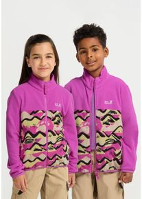 Fleecejacke Jack Wolfskin "PAW ERA 100 PRINT FZ K", Kinder, Gr. 176, lila, Obermaterial: 100% Polyester. Futter: 100% Polyester, normal, Jacken Fleecejacke, Atmungsaktiv, leicht, &Uuml;bergangsjacke