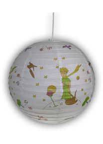 Niermann H&auml;ngeleuchte "Kleiner Prinz, Kinderlampe, Kinderzimmer", schwarz-wei&szlig; (wei&szlig;, schwarz), 1, &Oslash; 40cm H: 40cm, 1 Stk., Leuchten, Papier-Pendelleuchte Prinz, H&auml;ngeleuchte