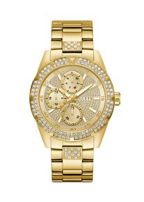Multifunktionsuhr Guess "ORION", goldfarben, Armbanduhren, Damen, Multifunktionsuhr, Quarzuhr, Armbanduhr, Herrenuhr, Edelstahlarmband, analog, Wochentag