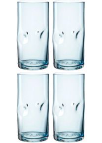 Longdrinkglas Leonardo "VESUVIO", blau, H:14cm &Oslash;:7cm, Glas, Trinkgef&auml;&szlig;e, Longdrinkglas, 330 ml, 4-teilig