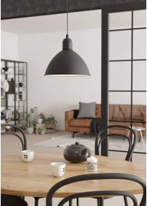 Eglo H&auml;ngeleuchte "HYKEHAM Pendellampe, Stahl, E27, H&auml;ngelampe, Esszimmerlampe, Lampe", schwarz-wei&szlig; (schwarz, wei&szlig;), 1, &Oslash; 30,5cm H: 110cm, 1 Stk., Leuchten, H&auml;ngeleuchte, H110 x &Oslash;30,50 cm, schwarz, weiss, 1X40W exkl., H&auml;ngeleuchte