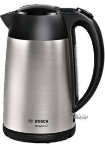Bosch Wasserkocher "DesignLine TWK3P420, Ausgie&szlig;en ohne Spritzer, Tassenanzeige", schwarz (edelstahlfarben, schwarz), B:21,6cm H:27,5cm T:15cm, Wasserkocher, &Uuml;berhitzungsschutz, Edelstahl/schwarz, Wasserkocher