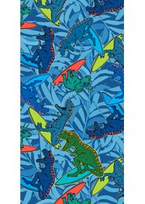 Strandtuch Egeria "T-Rex", bunt (blau), B:75cm L:150cm, Velours, Baumwolle, Handt&uuml;cher, Strandtuch, 75x150 cm, Velours