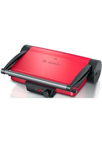 Kontaktgrill Bosch "TCG4104, 3-in1-Kontaktgrill, Temperaturregler, Fettablaufrinne, rot", rot, B:40cm H:11,5cm T:33cm, Kontaktgrill_Standgrill_Tischgrill_Teppanyakigrill, Kontaktgrill, herausnehmbare Aluminium-Grillplatten, einfache Reinigung, kompakt
