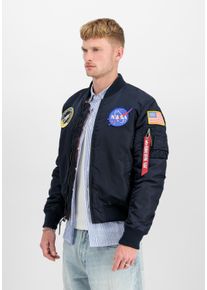 Bomberjacke Alpha Industries "MA-1 VF Vintage Fit NASA", Herren, Gr. XL, blau (rep.blau), Obermaterial: 100% Nylon. Futter: 100% Nylon. F&uuml;llung: 100% Polyester, Jacken Bomberjacke