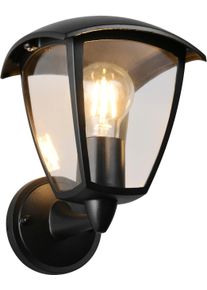 Trio LEUCHTEN Au&szlig;en-Wandleuchte "VENTA, Laterne Hauswand Fassadenbeleuchtung, exkl 1x E27 max 10W, IP44", schwarz matt, 1, H: 24cm, 1 Stk., Leuchten, Wandlampe Laternen-Optik, aufw&auml;rts gerichtet, Schirm Kunststoff, Au&szlig;en-Wandleuchte
