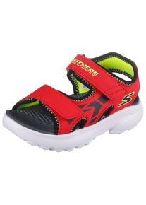 Sandale Skechers "RAZOR SPLASH", Jungen, Gr. 24, rot (rot, schwarz), Lederimitat, kontrastfarbene Details, Schuhe Sandale, Sandale mit Klettverschluss, waschbar, Gr&ouml;&szlig;enschablone zum Download