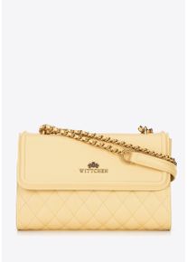 Wittchen Dames Messenger Bag van natuurlijk leer met stiksel geel natuurlijk