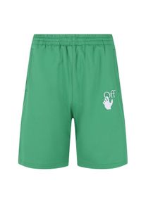 Off-White Heren Handen Af Logo Los Sweat Shorts (Groen)