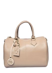 Roberta M Beige Rundleer Tas