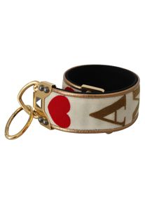 Dolce & Gabbana goud wit textiel leer amore schouder damesriem