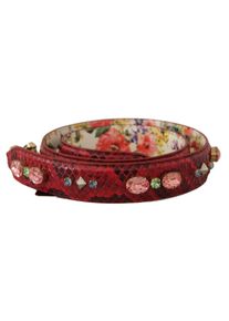 Dolce & Gabbana Elegante Rode Python Leren Tas Dames Schouderriem