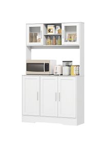 Homcom Keukenkast scandinavisch design met glazen deuren -