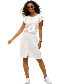 Heine Damen T-Shirt wei&szlig;-sesam-geringelt Gr&ouml;&szlig;e 50