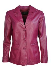 Lederjacke JCC "Lederblazer 310174401", Damen, Gr. 44, lila (cyclam), Obermaterial: 100% Lammleder LEL. Futter: 100% Polyester PES., Jacken Lederjacke