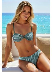 B&uuml;gel-Bikini-Top Copenhagen Studios "Gianna", Damen, Gr. 40, Cup D, petrol, Obermaterial: 92% Polyester, 8% Elasthan. Futter: 92% Polyester, 8% Elasthan, bedruckt, Bikini-Oberteile B&uuml;gel-Bikini-Top, aus hochwertiger Glanzware