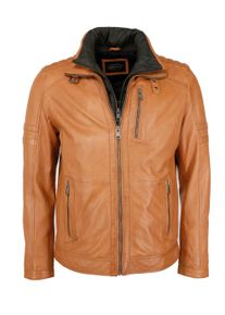 Bikerjacke JCC "Lederjacke 63535", Herren, Gr. 60, braun (cognac), Obermaterial: 100% Lammleder LEL. Futter: 100% Baumwolle CO., Jacken Bikerjacke