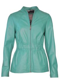 Lederjacke JCC "Lederjacke 3102223", Damen, Gr. 44, blau (deep turquoise), Obermaterial: 100% Lammleder LEL. Futter: 100% Baumwolle CO., Jacken Lederjacke