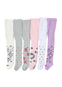 Strickstrumpfhose TUPTAM "Strumpfhose M&auml;dchen Strickstrumpfhosen Bunt Gemustert 6er Pack", M&auml;dchen, Gr. 62, lila (farbenmix 5), Obermaterial: 76% Baumwolle CO. 22% Polyamid PA. 2% Elasthan EL., Strumpfhosen Strickstrumpfhose