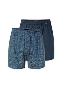 2 Schiesser Jersey-Boxer - Herren - Gr. S/4 - dunkelblau/print