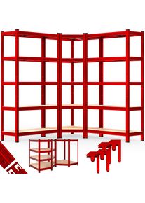 Monzana Schwerlast- und Eckregal 3er-Set Rot je 875kg