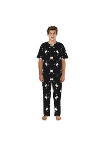 Men Pajamas Set Hockey Stick And Puck Pattern Short Sleeve Spring Summer Lounge Sleepwear Male Nightwear