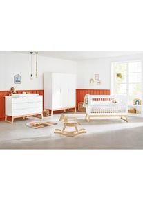 Pinolino , Wei&szlig;, Eschefarben , Holz, Holzwerkstoff , Esche , massiv , 5 F&auml;cher , 6 Schublade(n) Schubladen , in verschiedenen Gr&ouml;&szlig;en erh&auml;ltlich,zum Juniorbett umbaubar, h&ouml;henverstellbar, Sprossen mit Normabstand, Aufbauanleitung im Karton, Lattenrost inklusive, Schlupfsprossen , Kinder- & Jugendzimmer, Komplette Jugendzimmer