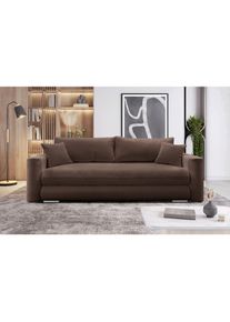 Mid.you , Braun , Textil , 232x88x105 cm , Liegefunktion , Wohnzimmer, Sofas & Couches, Schlafsofas, Schlafsofas
