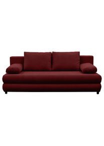 P & B , Bordeaux , Textil , F&uuml;llung: Schaumstoff , 206x87x88 cm , Liegefunktion , Wohnzimmer, Sofas & Couches, Sofas, 2er Sofas