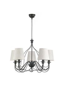 Kronleuchter Loris Nero Creme/Schwarz max. 6 Watt