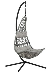 H&auml;ngesessel Edinburgh ca. 132x205x130cm Grau/Schwarz