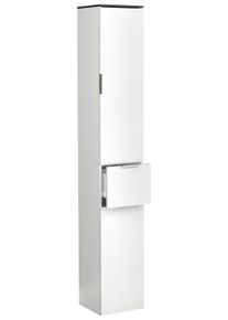 Hochschrank Donali ca. 30x190 cm Wei&szlig;/Schwarz