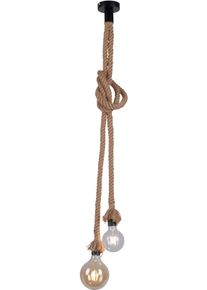 JUST LIGHT Pendelleuchte "ROPE", schwarz, 2, &Oslash; 10cm H: 120cm, 1 Stk., Leuchten, H&auml;ngeleuchte, H&auml;ngelampe, Pendelleuchte