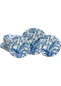 Teller-Set Creatable "Venecia, Teller Set 18-tlg", blau, 18 Stk., Steingut, Geschirr-Sets, Teller-Set, Traditionell, Nostalgie