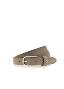 Lederg&uuml;rtel Tamaris "Cassia Silver", Damen, Gr. 115, grau (taupe), Rindsleder, unifarben, G&uuml;rtel Lederg&uuml;rtel, weiches Rindleder mit leichter Narbung, schmal