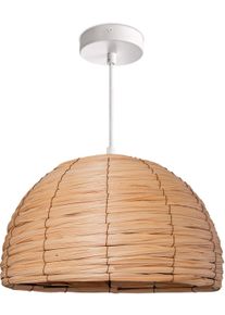 Paco Home Pendelleuchte "Gogo", wei&szlig;, 1, &Oslash; 36cm H: 25,5cm, Leuchten, Deckenlampe LED Wohnzimmer Und Schlafzimmer, Gras, Deko E27, Pendelleuchte
