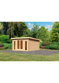 Gartenhaus Karibu "Rabensee 3", beige (naturbelassen), Holzwerkstoff, Gartenh&auml;user, Gartenhaus, naturbelassen