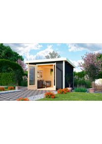 Gartenhaus Karibu "Rabensee 1", grau (terragrau), Holzwerkstoff, Gartenh&auml;user, Gartenhaus, terragrau