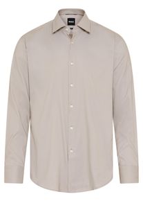 Businesshemd BOSS "HANK", Damen, Gr. 43, N-Gr, schwarz beige252, Web, Obermaterial: 92% Polyamid, 8% Elasthan, unifarben, slim fit normal, Rundhals, 2-Knopf-Manschette mit Schlitz, Hemden Businesshemd, Slim-Fit, aus funktionalem Stretch-Twill, Kentkragen