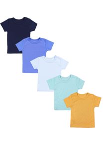 T-Shirt TUPTAM "Shirt Baby Kurzarm T-Shirt 5er Set", M&auml;dchen, Gr. 98, blau (mehrfarbig 5), Obermaterial: 100% Baumwolle CO., Shirts T-Shirt