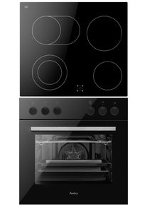 Amica Elektro-Herd-Set "EHC 933 331 S", Energieeffizienz: A, schwarzglas, Herdsets, Sicher kochen, flexibel backen &ndash; alles im Griff, Elektro-Herd-Set