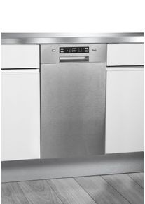 Hanseatic Unterbaugeschirrsp&uuml;ler "HGU4582D10J7710EI", Energieeffizienz: D, silber (silberfarben), B:44,8cm H:81,5cm T:57cm, Geschirrsp&uuml;ler, mit h&ouml;henverstellbarem Oberkorb, mit 7 Programmen, Unterbaugeschirrsp&uuml;ler