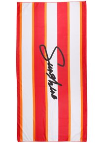 Strandtuch Capelli New York, rot, orange, B:80cm L:160cm, Frotteevelours, Obermaterial: 88% Polyester, 12% Polyamid, Handt&uuml;cher, Strandtuch, Pflegeleicht, schnell trocknend, saugt Feuchtigkeit gut auf