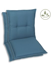 Sesselauflage GO-DE, blau (petrol), B:50cm H:100cm, Bezug: 100% Polyester, Polsterauflagen, Sesselauflage, nieder, wasserabweisend, Topseller