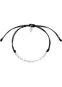 Charm-Armband Amor "2038576", silber (silberfarben, schwarz), Armb&auml;nder, Damen, 23cm, Nylon Silber 925 (Sterlingsilber), Nylon, Silber 925 (Sterlingsilber), Charm-Armband