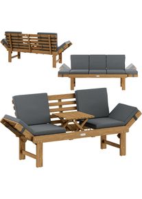 Casaria Tuinbank 200x45x76cm acaciahout FSC -gecertificeerd converteerbaar