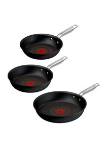 Pfannen-Set Tefal "Experience", schwarz, Pfannen, Pfannen-Set, FusionCore Antihaftversiegelung, Induktion, Temperaturanzeiger
